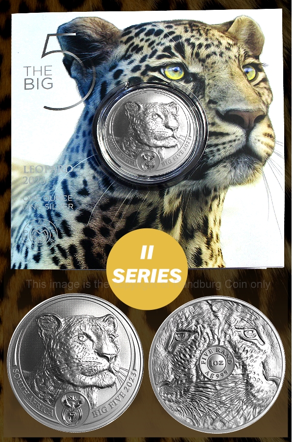 2023 1oz R5 Fine Silver Leopard Brilliant Uncirculated Big Five Series